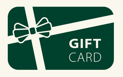 Mouram groene cadeaukaart met strik en diagonaal lint, met de tekst 'CADEAUKAART' op een lichte achtergrond.